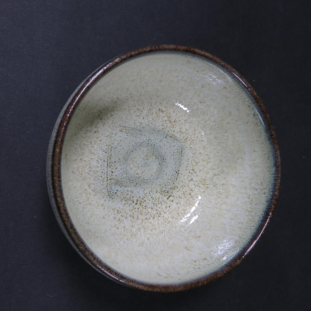 白斑釉 茶碗 在銘 天童焼 若松 共箱 木箱 茶道具 茶器 抹茶碗