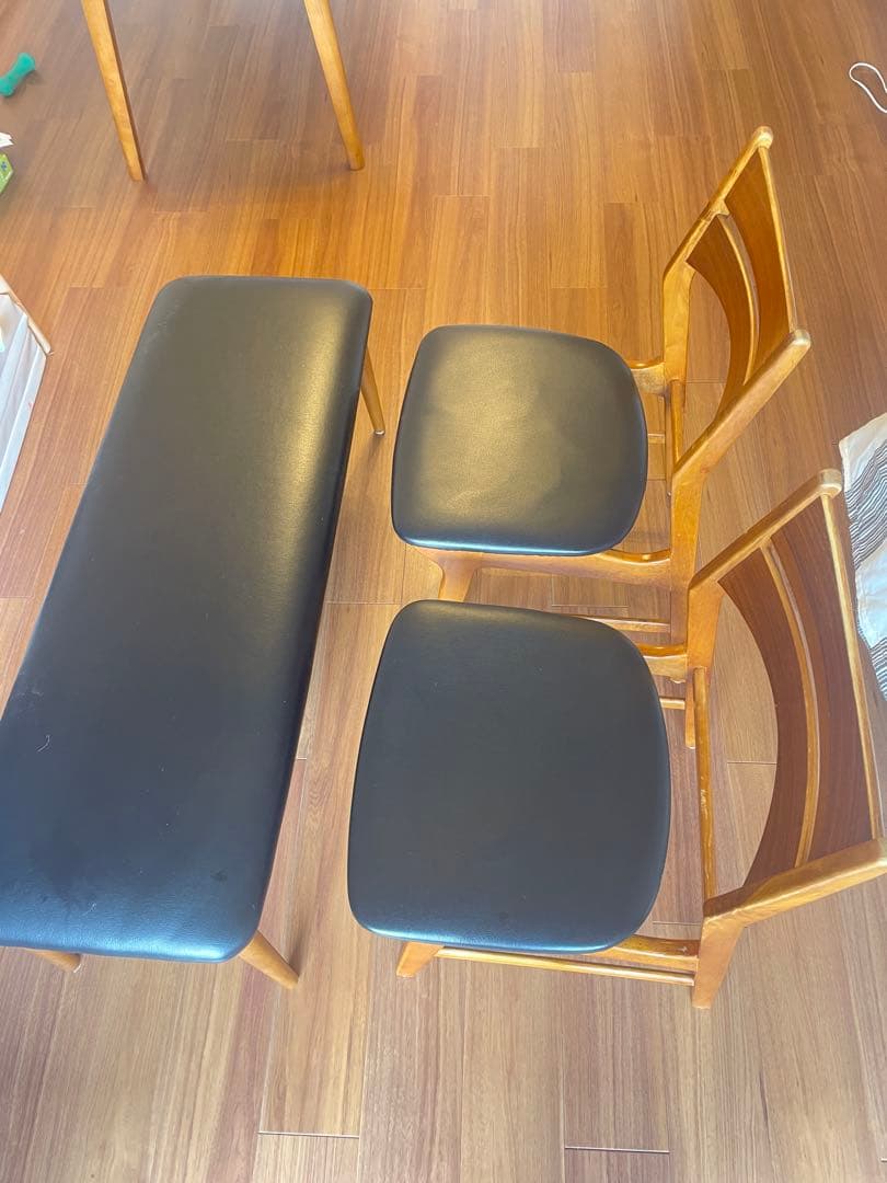 ブラウン木製ダイニングテーブルセット 美品