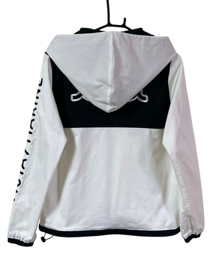 muta MARINE フーデッドパーカー ジャケット 刺繍ロゴ 白×黒 0