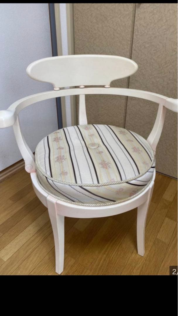 希少♦️イタリア製♦️ロココ　ラウンドチェア♦️高級ファブリック♦️補償付　送料込