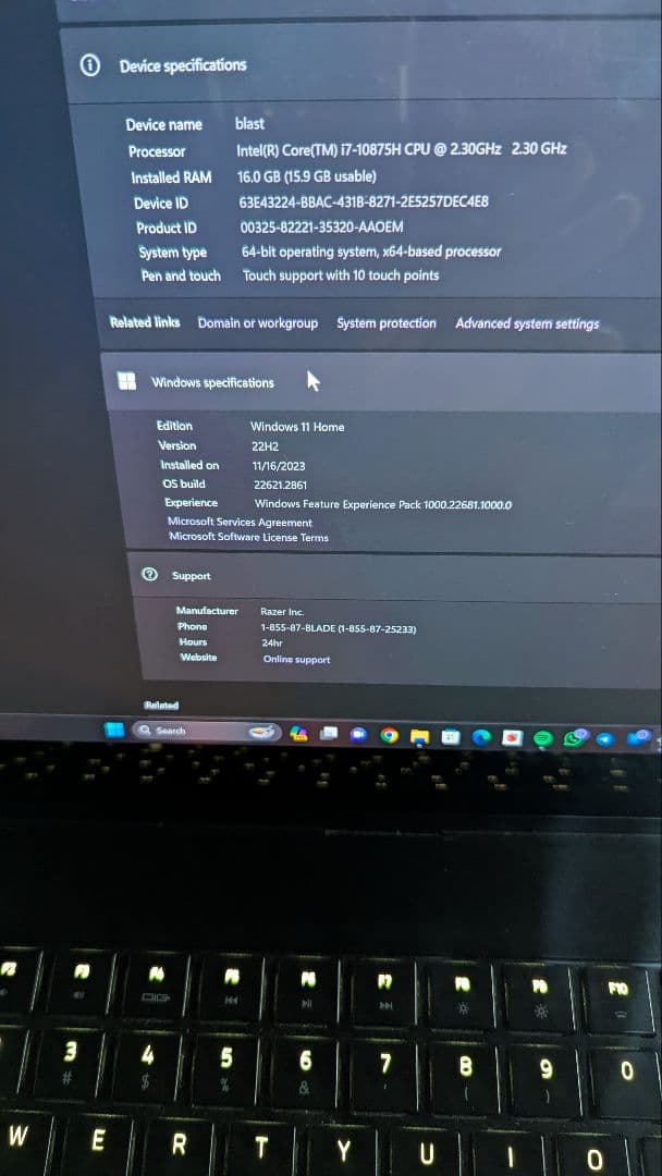 Razer Blade 15 ゲーミングノートPC RTX2080 SSD1TB