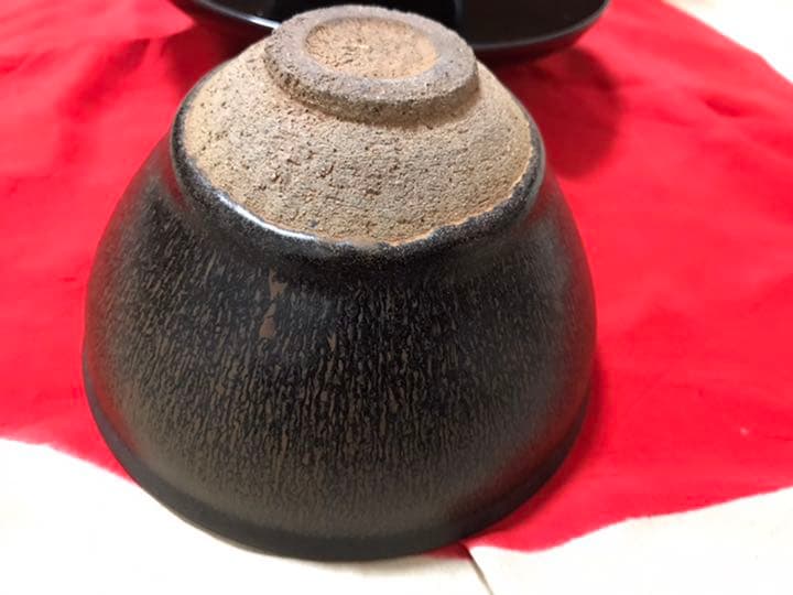 茶道具 唐物 宋時代天目茶碗 貴人台 旧家蔵出　旧日の丸旗