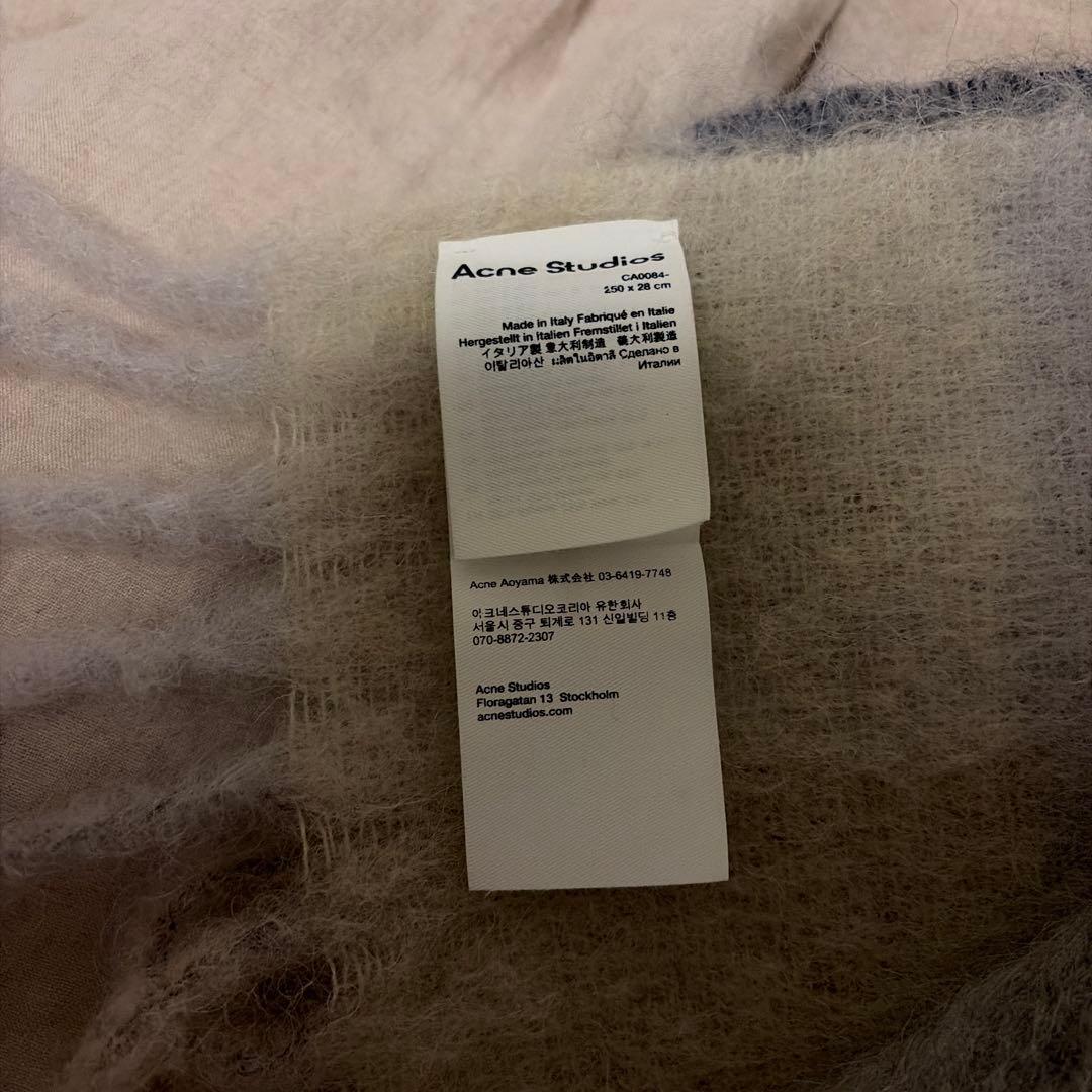 【最終価格】Acne Studios モヘアチェックスカーフ　ベージュ系