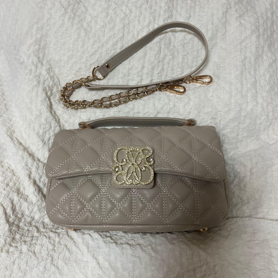 RANDA 2WAY モノグラムビジューキルティングバック