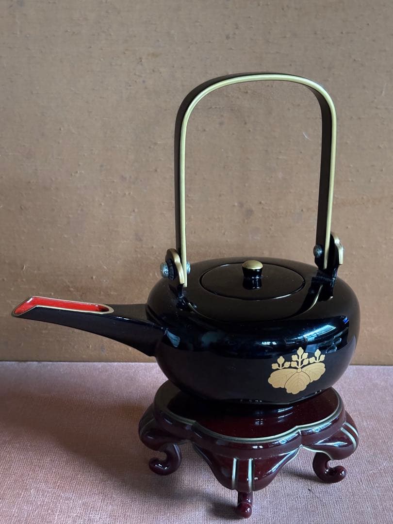 本塗輪島本金五三桐文さ酒器　特選逸品　検大名道具