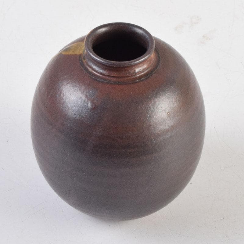 茶道具　平安　笹田有祥作　摸白玉文珠　茶入　仕覆付　共箱　V　9151