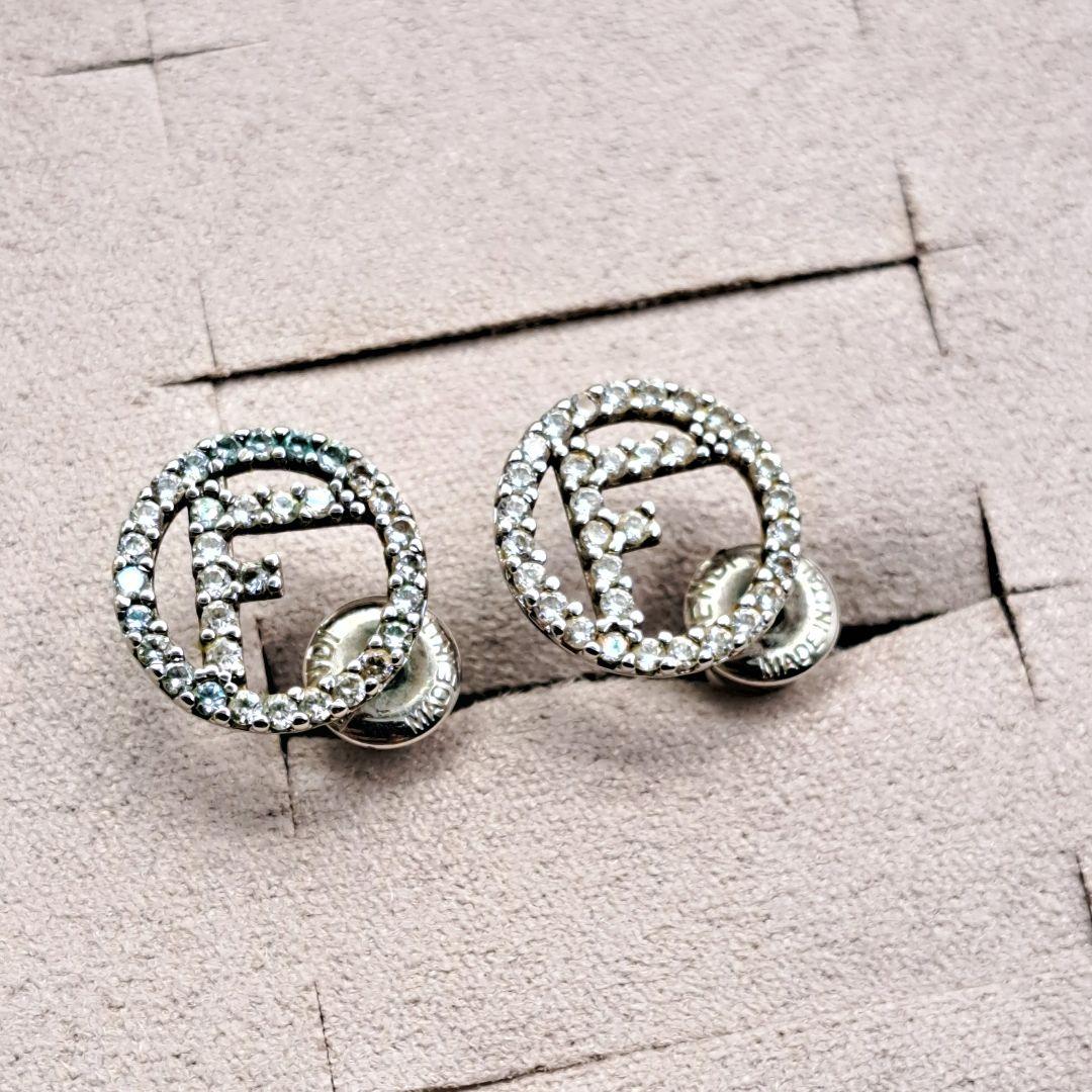 FENDI フェンディ ピアス ラウンド Fロゴ シルバー エフイズ