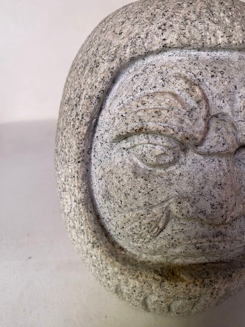 だるま石　御影石　達磨　だるま　ダルマ　置物　彫刻　縁起物　骨董　オブジェ