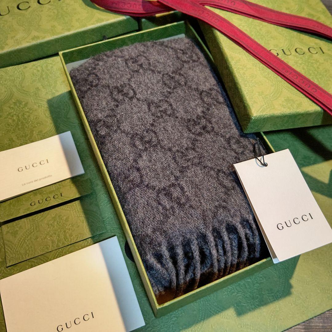 ❤新品箱袋付❤GUCCI マフラーショール ストール　最高級カシミア