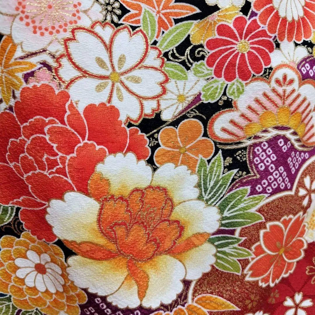 振袖フルセット(7点)・成人式・吉祥松竹梅・京都きもの友禅・刺繍・鹿の子柄