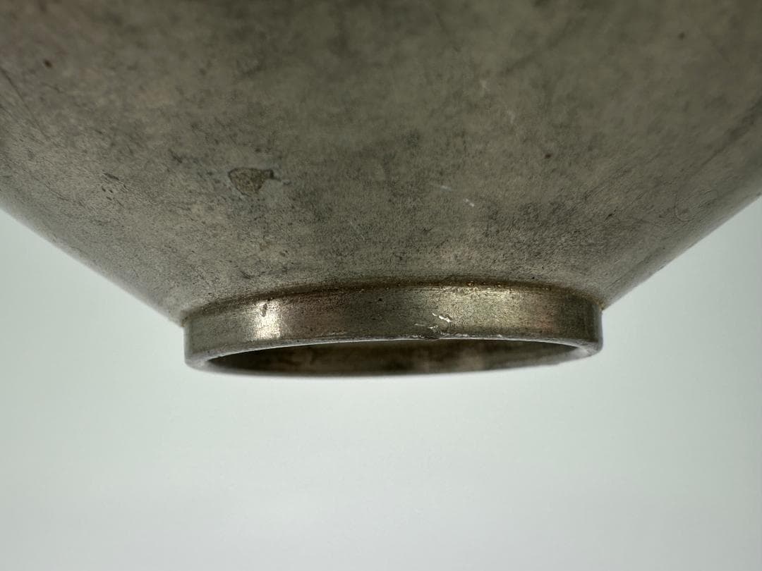 煎茶道具　古錫製　茶托　茶器　錫屋　在銘　時代茶托