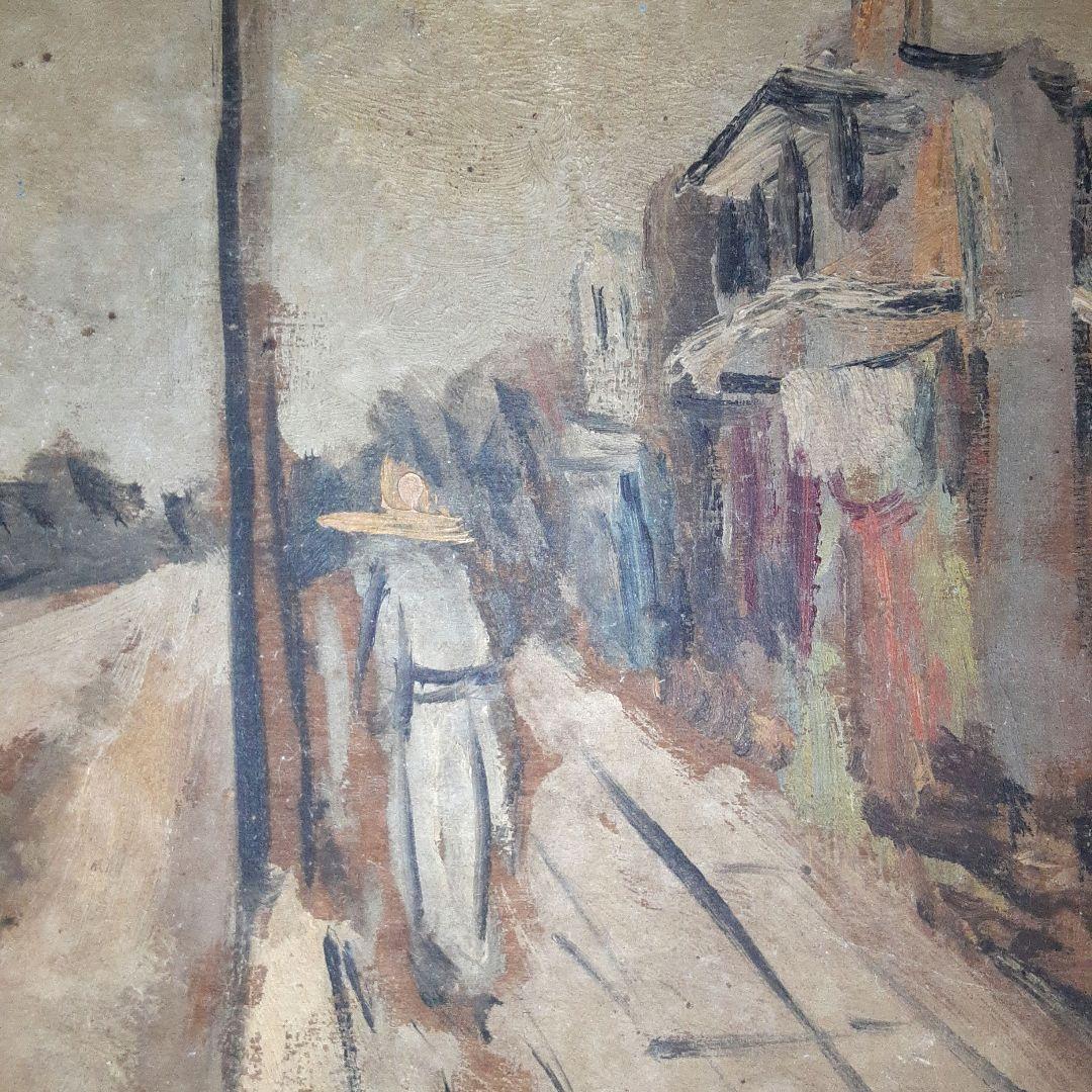 絵画　油彩　板絵　大森風景 昭和11年盛夏 S