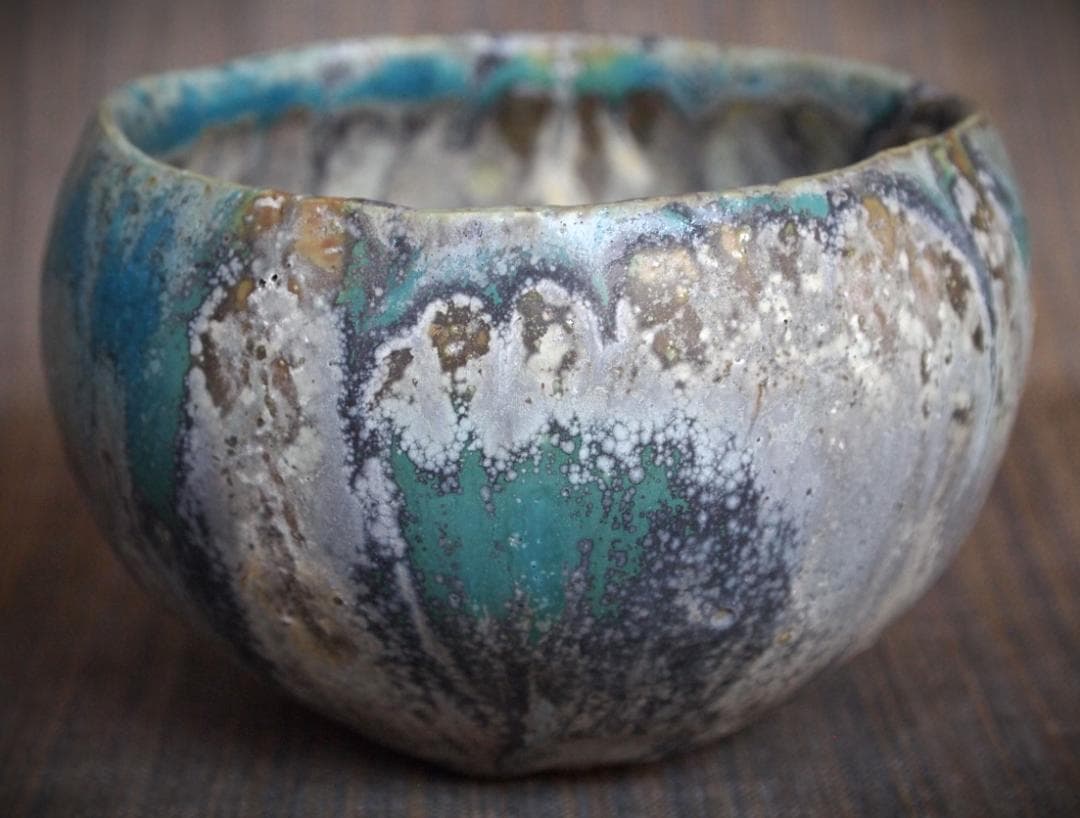 人気作家★金澤尚宜★てびねり（モーンガータ）茶碗★あよお