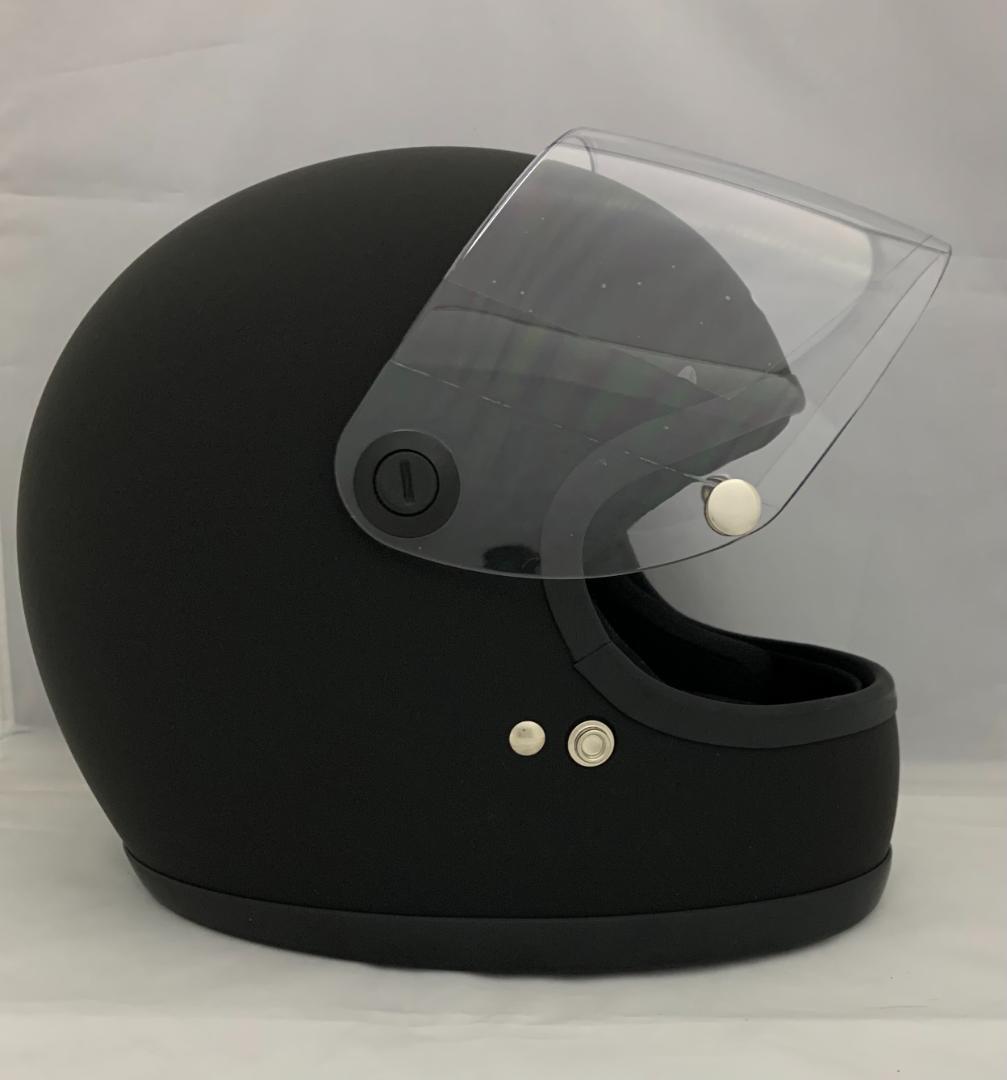 ビンテージフルフェイスヘルメット 族ヘル シルバーシールド1枚セット マットBK