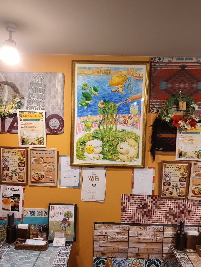 荒川リリーさんの水彩画　世界で1点のみ　チーズ天使　デシモーネ　ピカソ　ゴッホ