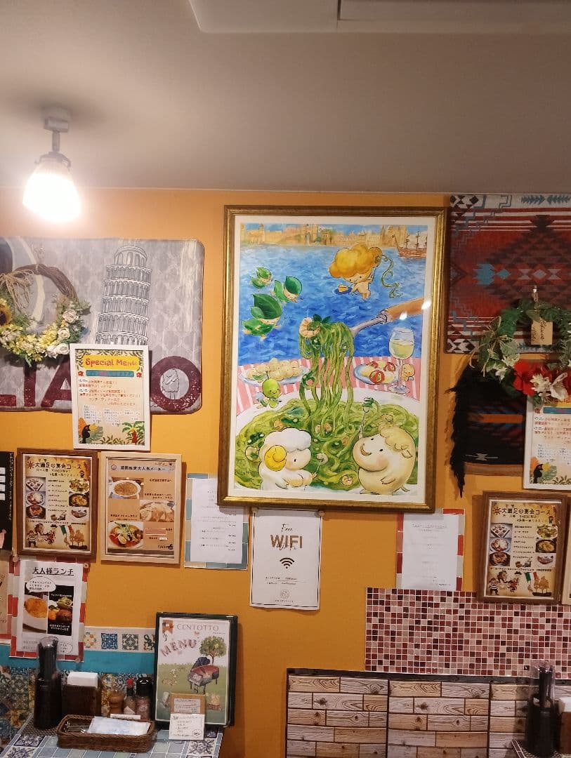 荒川リリーさんの水彩画　世界で1点のみ　チーズ天使　デシモーネ　ピカソ　ゴッホ