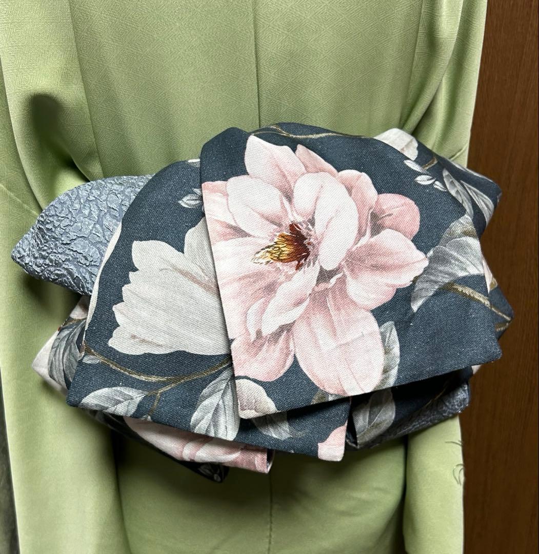 大人の兵児帯、木蓮柄、syamacchiです