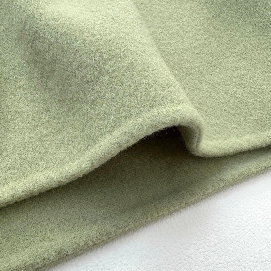 1089y 美品 ノーク ロングウールチェスターコート ライトグリーン M