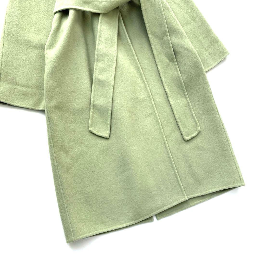 1089y 美品 ノーク ロングウールチェスターコート ライトグリーン M