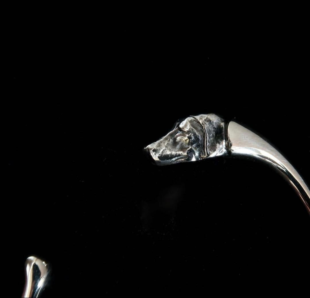 LONESOME. ロンサム イヌのバングル ブレスレット 箱付き シルバー