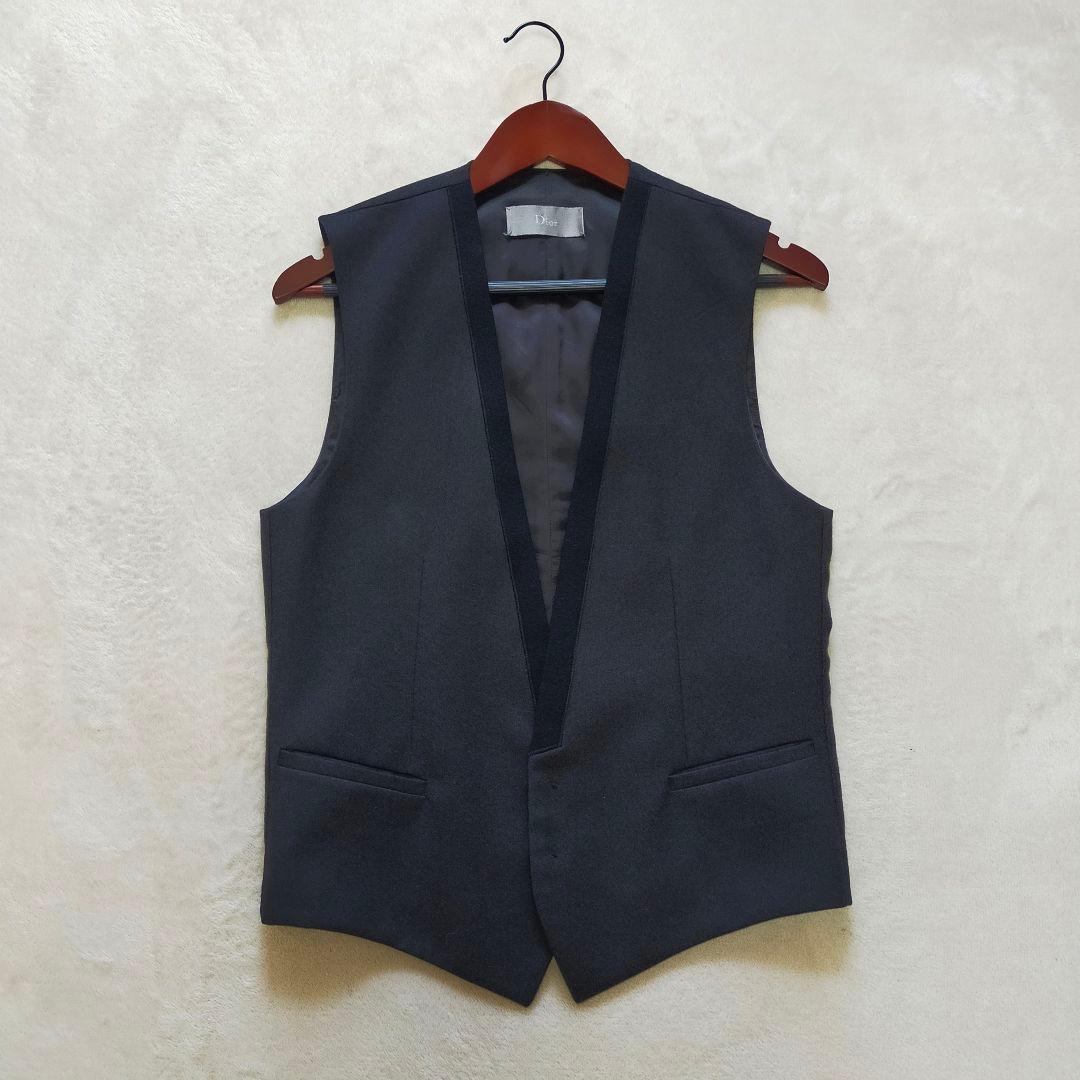 イタリア製　カシミヤ混　DIOR HOMME　44　テーラードベスト　ジレ