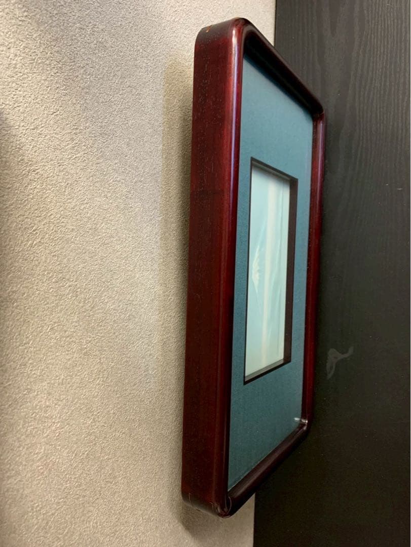 富士山の絵が入った額縁 白磁 陶器