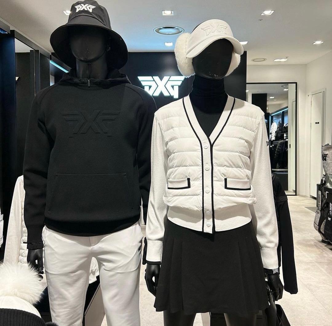 PXG ゴルフ レディース ニットダウン カーディガン ジャケット 長袖 白M