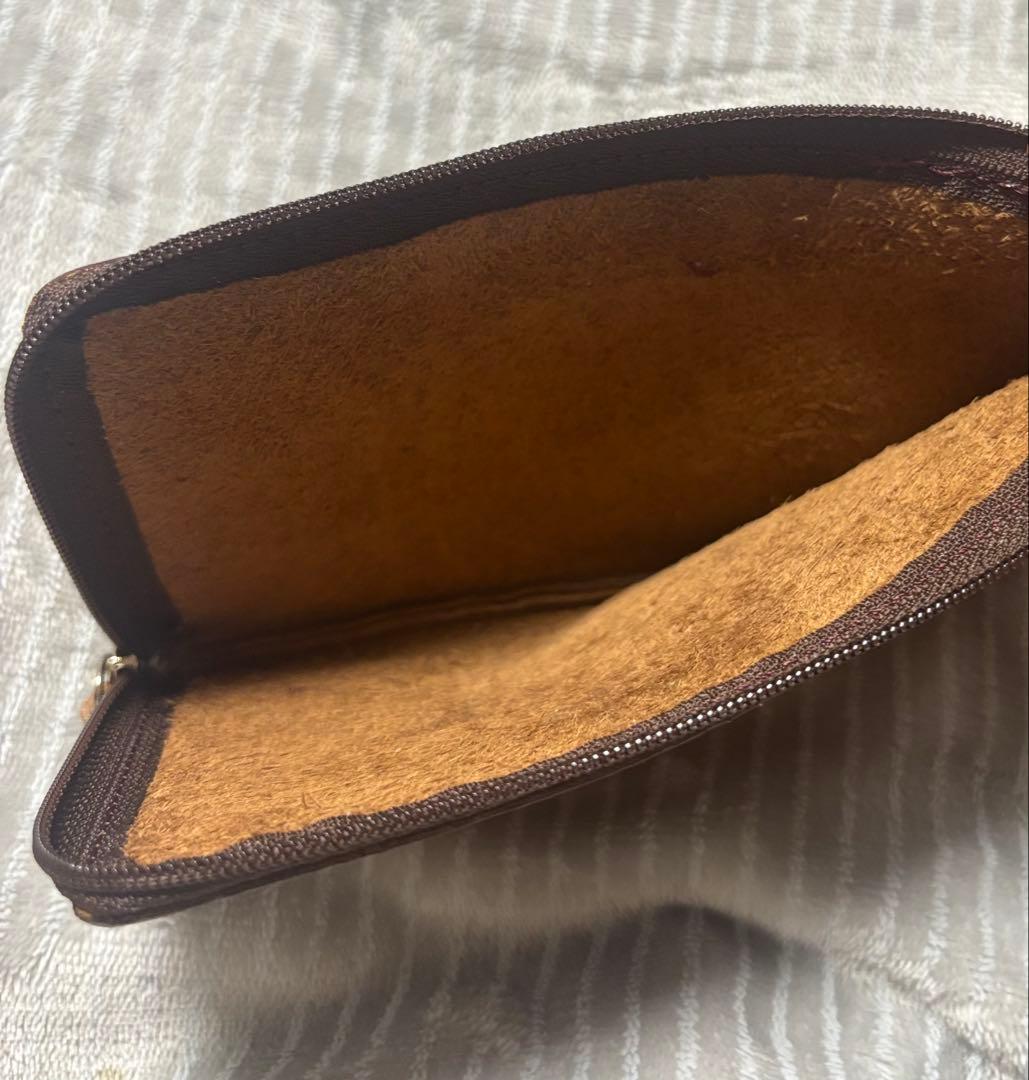 MESSAGE レザーポーチ ブラウン 革職人 メッセージ