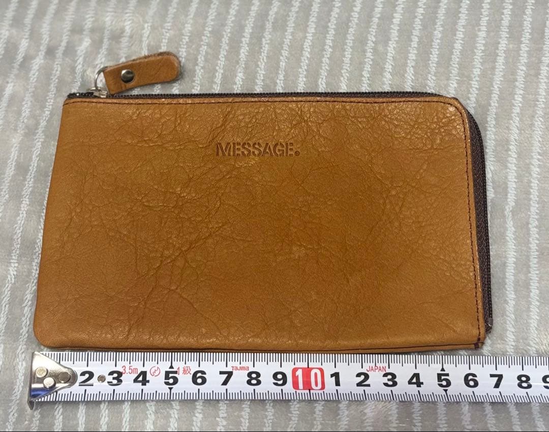 MESSAGE レザーポーチ ブラウン 革職人 メッセージ