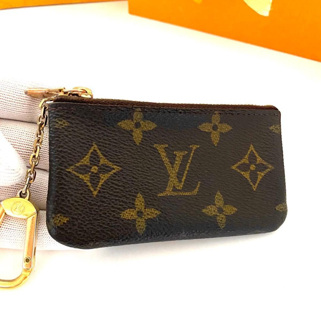 ルイ ヴィトン◎ポシェット クレ モノグラム ケース キーホルダー 茶色