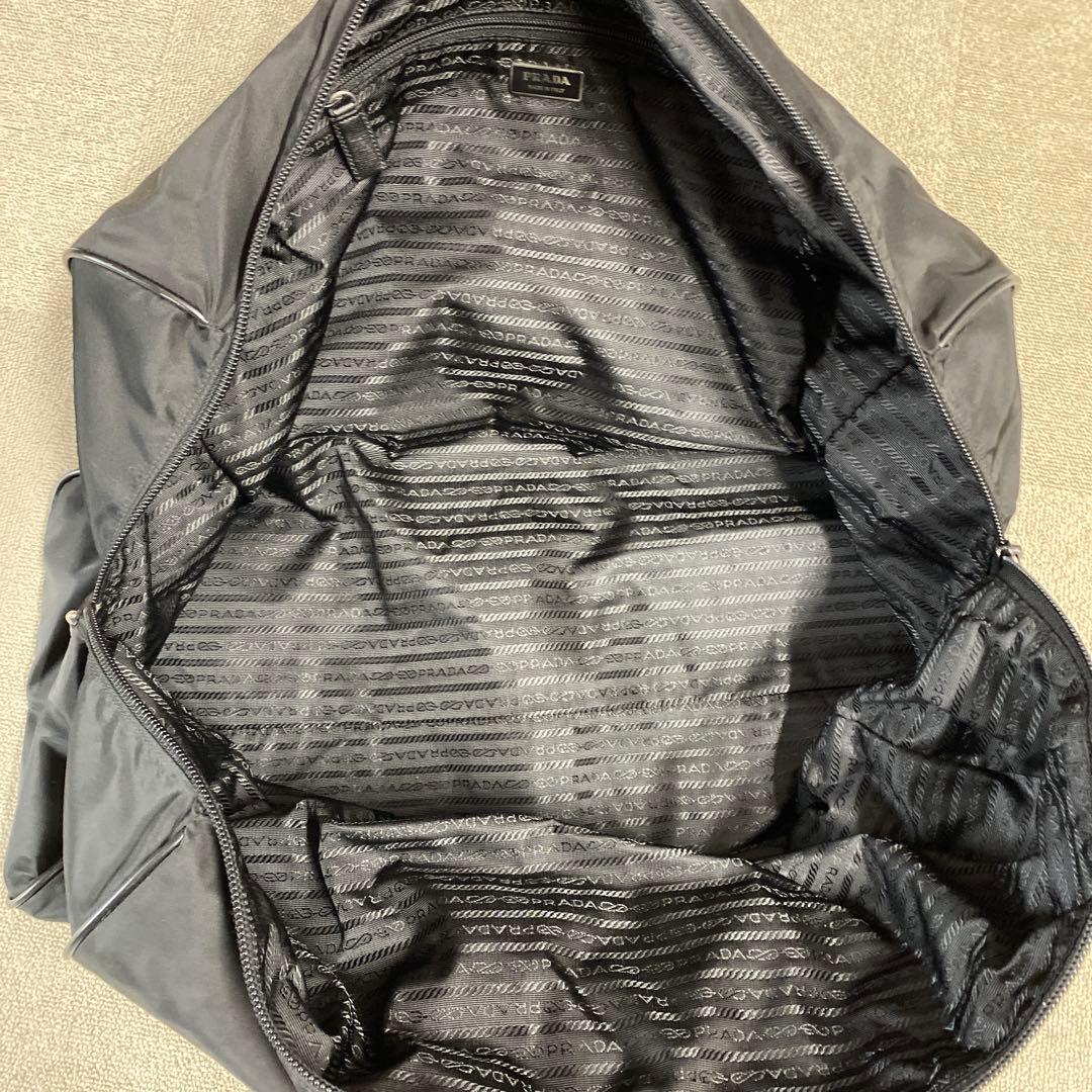 超美品★PRADA 2way ボストンバック　サフィアーノレザー　ナイロン　黒