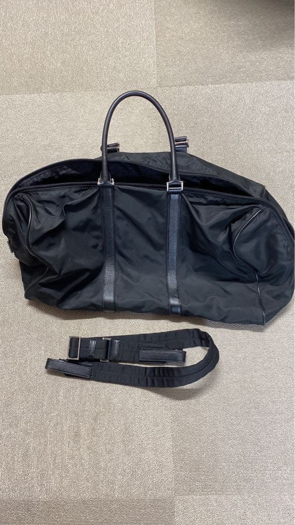 超美品★PRADA 2way ボストンバック　サフィアーノレザー　ナイロン　黒
