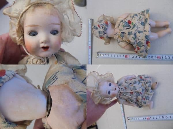 AKa6805　古い　赤ちゃん　ビスクドール　当時物