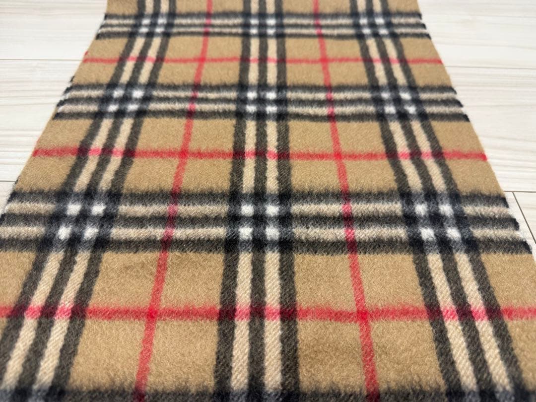 バーバリー　カシミヤ　マフラー　ベージュ　ノバチェック