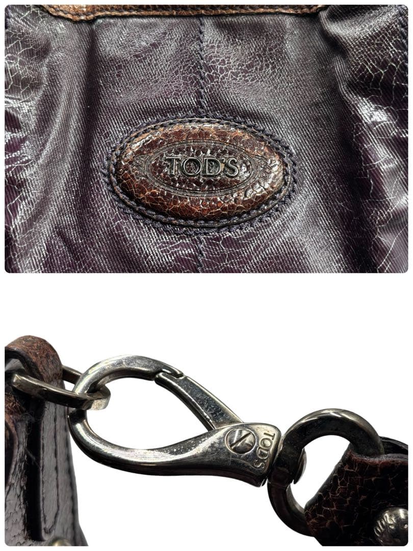 【2点】トッズ　Gバッグ　2way ショルダーバッグ　ハンド　レザー　紫