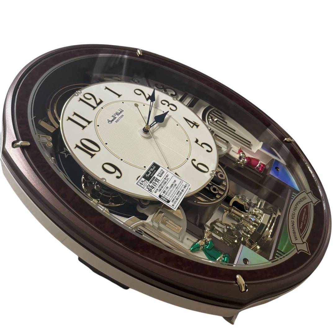 ほぼ未使用　リズム　 Small World 最上位モデル 電波掛け時計