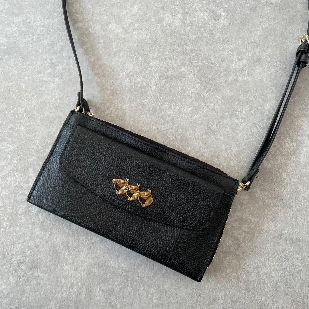 美品 イアパピヨネ Brooklyn Charm馬チャームウォレットショルダー