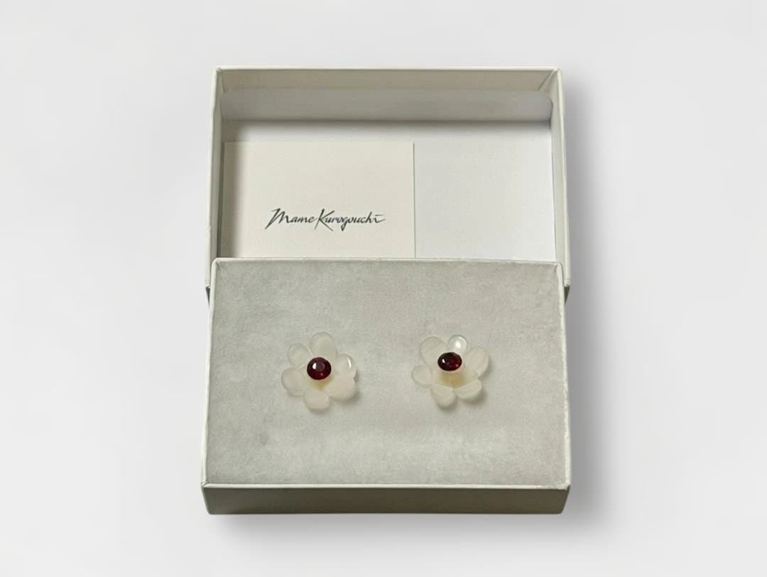 アクセサリー mame Floral Motif Earrings - clear 25fw