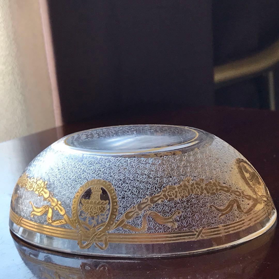 素敵な★オールドサンルイSt LouisサフォSaphoクリスタル石鹸入れ☆金彩