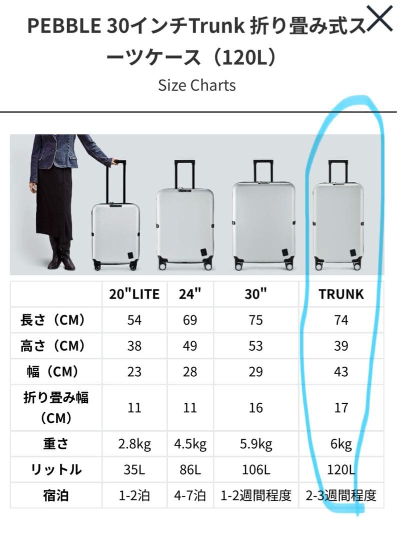 折り畳み式グレイ ハードシェル キャリーケース jollying Pebble