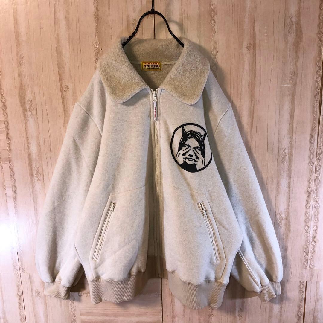 ヒステリックグラマー アンゴラ ふわふわ フリース ブルゾン バックガールズ入り