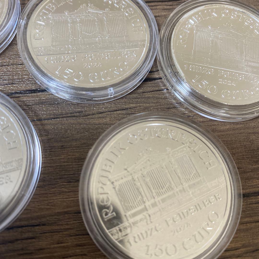 純銀　1オンス 5枚セット 2024 オーストリア　ウィーン・フィルハーモニー