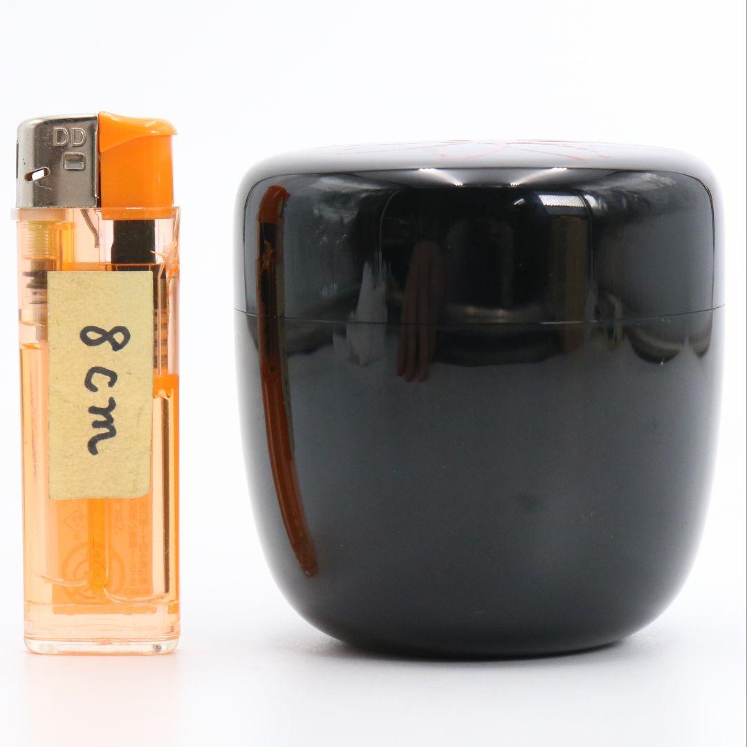 菊漆絵 黒大棗 内銀溜塗 堀内宗心(兼中斎)書付 在判 茶道具　M601　NT9