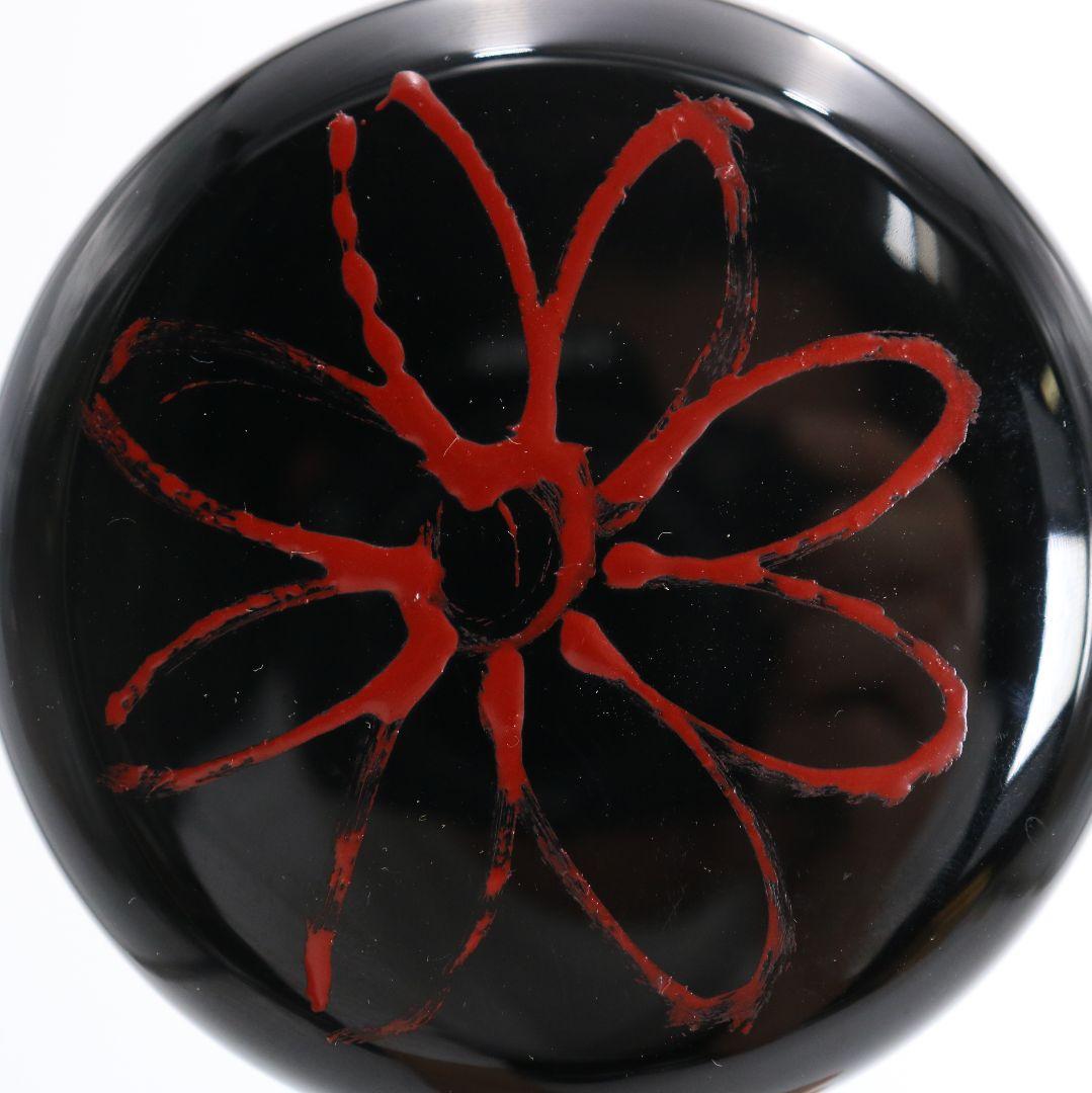 菊漆絵 黒大棗 内銀溜塗 堀内宗心(兼中斎)書付 在判 茶道具　M601　NT9