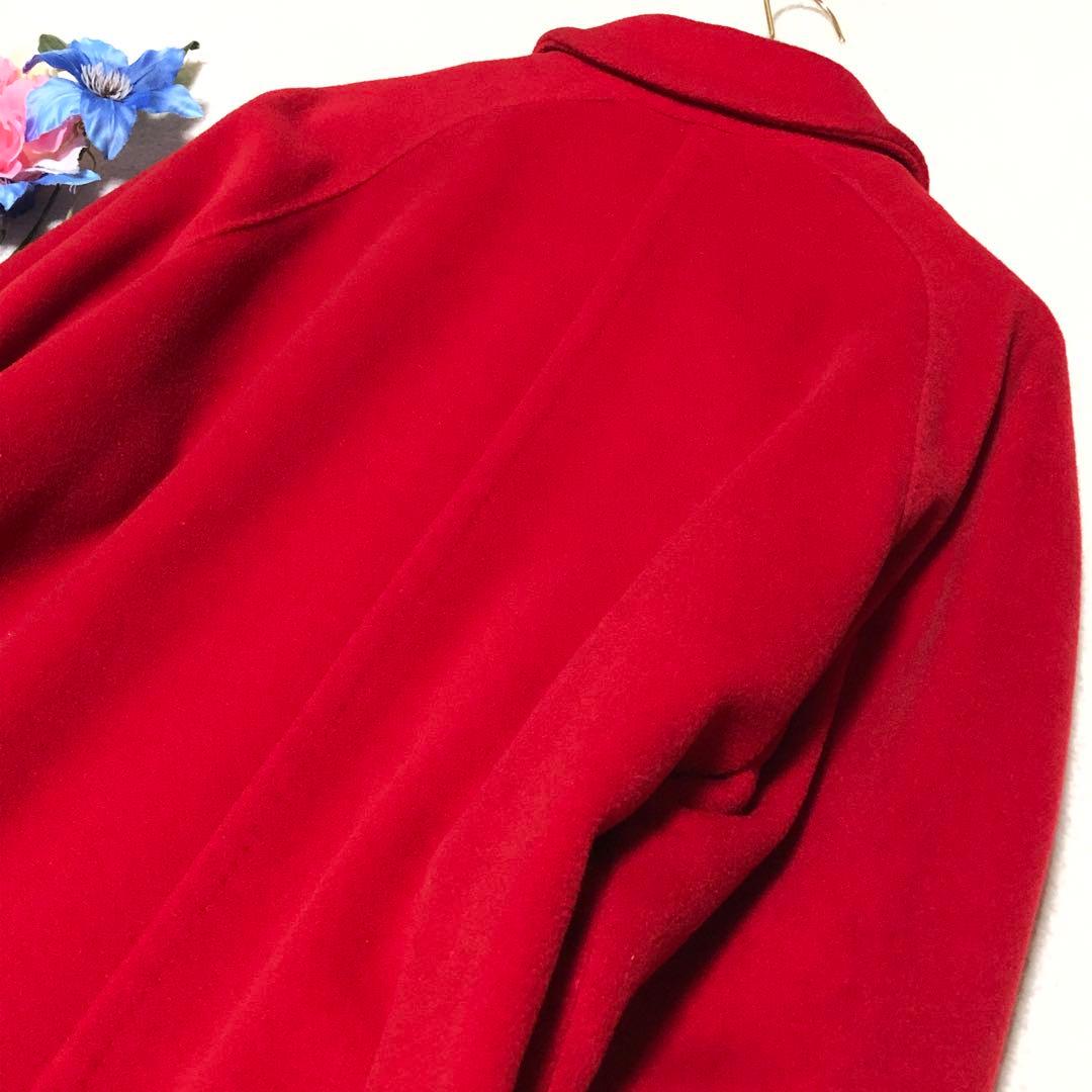 極美品　白タグ　マックスマーラ　チェスターコート　ヴァージンウール100%　赤