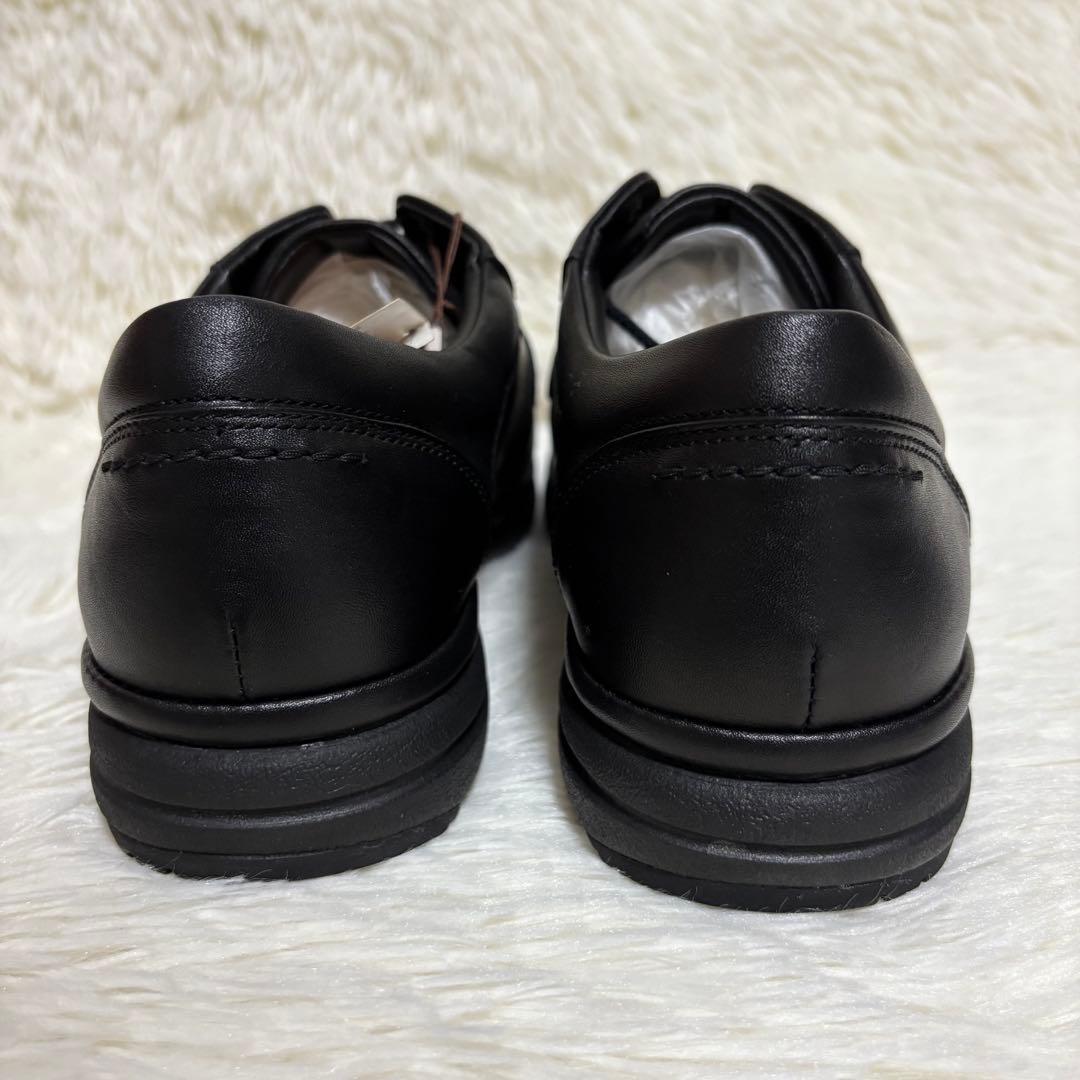 【タグ付】 アシックス Pedala レザースニーカー ブラック 24.5 4E