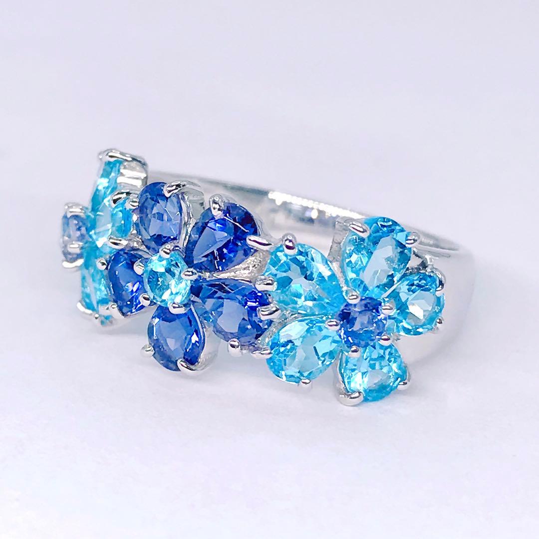 ポンテヴェキオ フラワーリング K18 マルチ ミックス カラーストーン