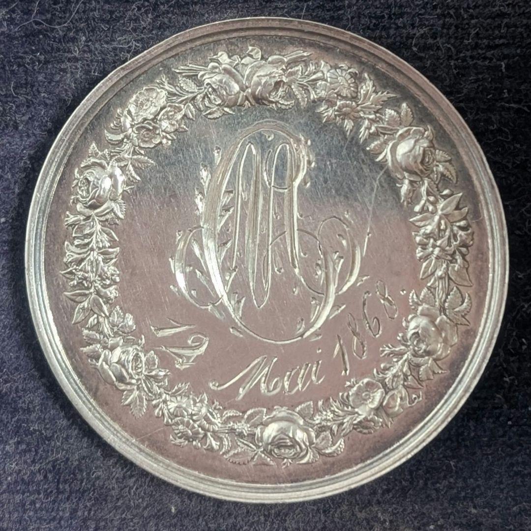 フランス アンティーク シルバー マリッジ 1868年モノグラム文字