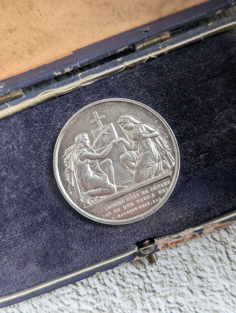 フランス アンティーク シルバー マリッジ 1868年モノグラム文字