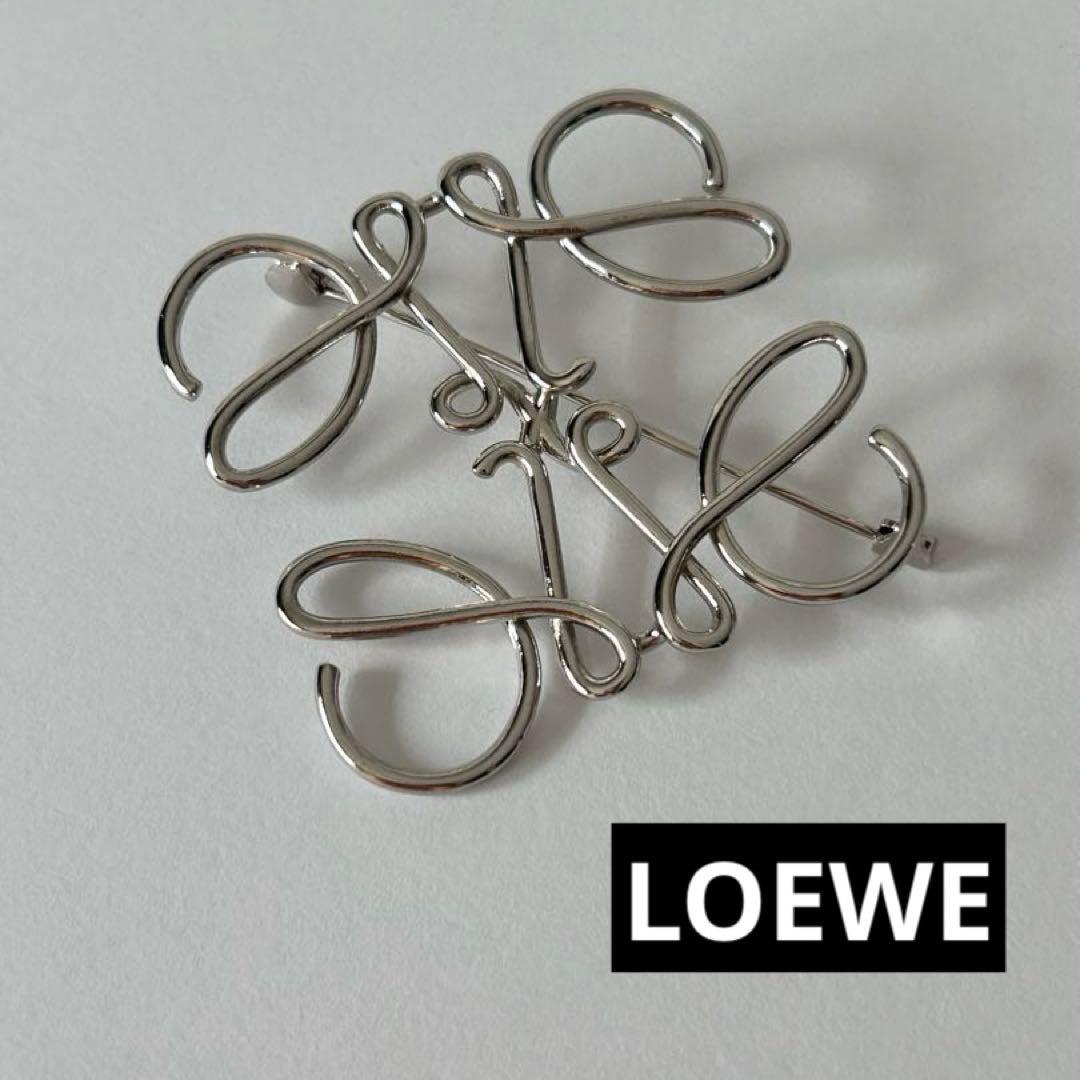 LOEWE ロエベ シルバー ロゴマーク アナグラム ブローチ